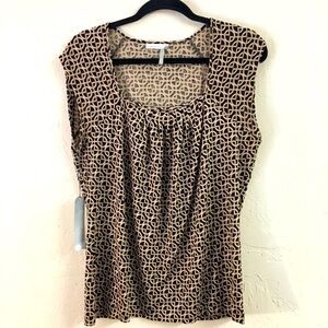 Classiques Entier Stretch Blouse Large Brown Workwear Office Business Casual NEW